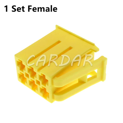 6 Pin 2.8 Series Yellow Automobile Plastic Housing Male Female Docking Wiring Terminal Socket