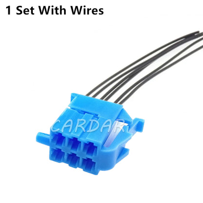 6 Pin 3.5mm Blue Color Auto Electric Socket Connector With Terminals