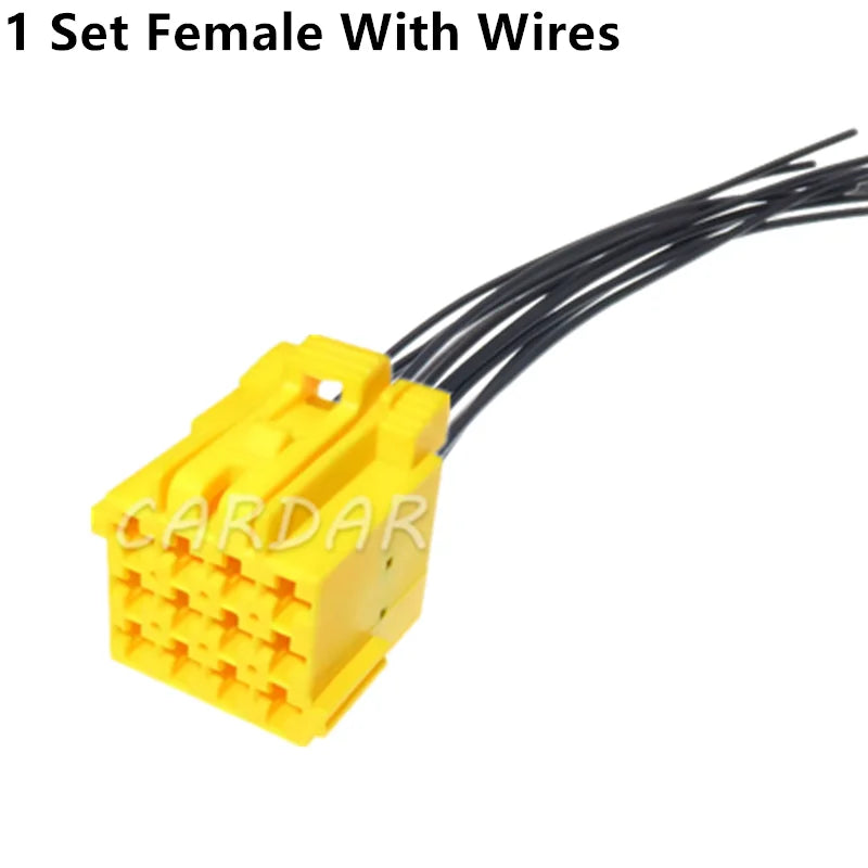 12 Pin 3.5 Series Yellow Auto Electric Cable Unsealed Female Socket Male Plug With Terminal 1-967622-6 1-967627-6