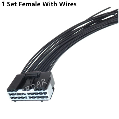 20 Pin Car Electrical Socket Auto Unsealed Connector Automotive Male Female Docking Adapter 6098-7358 6098-7361