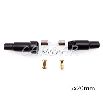 Black 5x20mm 6x30mm Glass Tube Fuse Holder 5*20mm 6*30mm Screw Type Plastic Housing Fuses Casings Fuse Box