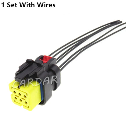 6 Pin 776433-3 Yellow Auto Waterproof Socket Electric Wire Sealed Connector With Terminal