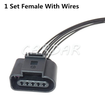 5 Pin 1.5mm Car Flowmeter Wiring Harness Waterproof Socket For VW Audi 1-969920-1 6N0973805 1J0973705