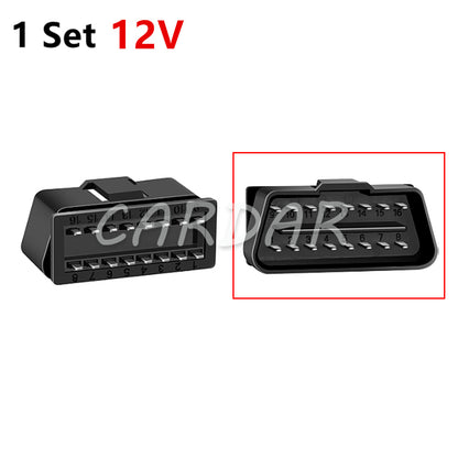 16 Pin 12V 24V Car OBD2 Connector 16pin Male Plugs OBD II Diagnostic-tool Cable Connector