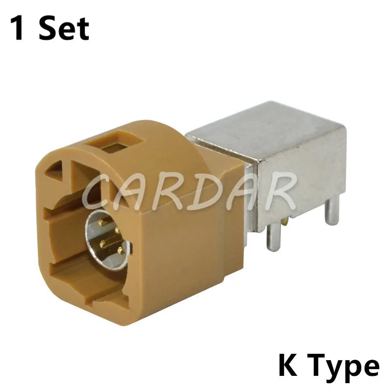 LVDS 4 Pin PCB Socket Bent Pin Automotive Male HSD Connectors Universal Auto Fakra Connector