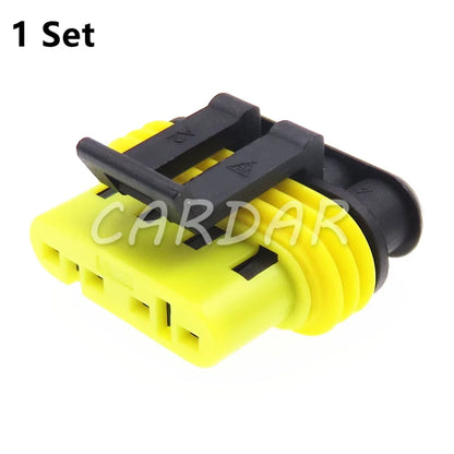 4 Pin 1.5 Series Yellow Auto Plastic Housing Wiring Socket Waterproof Connector Auto Accessories
