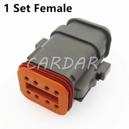8 Pin DT04-8P-E008 DT04-8S-E008 Black Colour DT Series Automotive Waterproof Connector Plug With Terminals