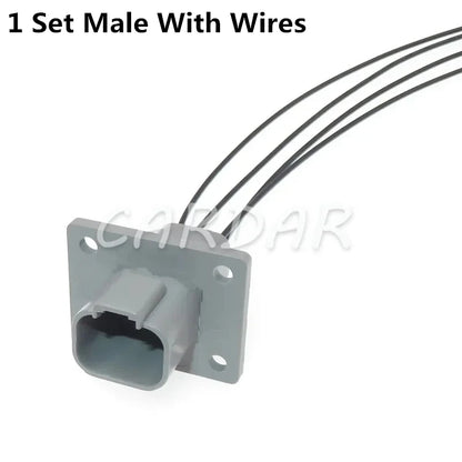 4 Pin Rectangle Wiring Terminal Socket With Fixed Flange DT04-4P-L012 Waterproof Wire Connector For Automobile