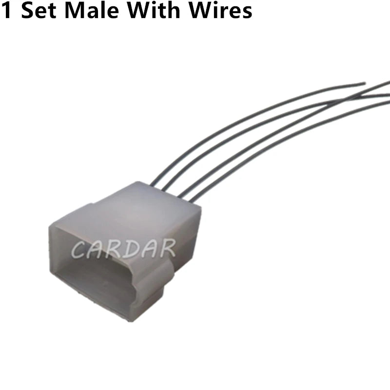4 Pin 6.3 Series White Auto Connector High Current Oxygen Sensor Wiring Socket Female Male Adapter 180900