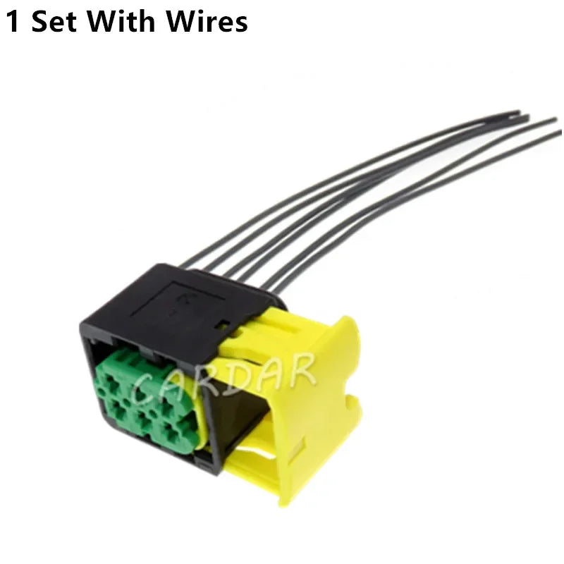 6 Pin 3.5 Series 3-1418437-1 Auto Plastic Housing Socket Green Car Wire Cable Harness Connector