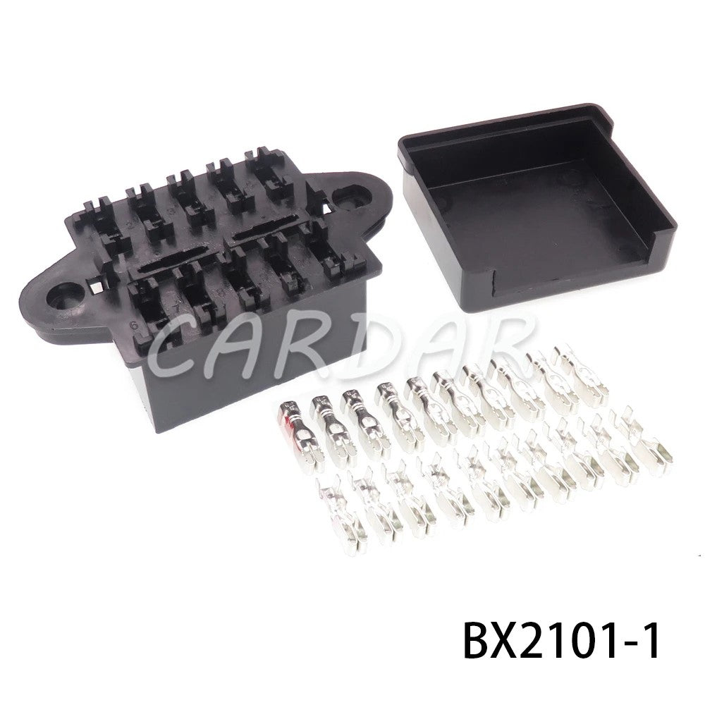 9/10/14 Way Standard Blade Fuse Holder Block Plastic Cover with Terminals for Car Automobile Auto Trike