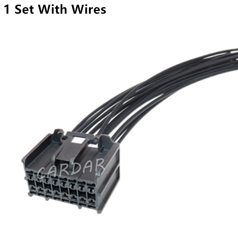 16 Pin 13520382 Black Automobile Wire Harness Plastic Housing Unsealed Socket With Terminal