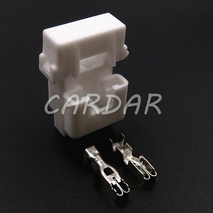 Standard Car Insurance Socket White Medium Fuse Box Assembly with 2pcs Terminals Middle Blade Fuse Holders