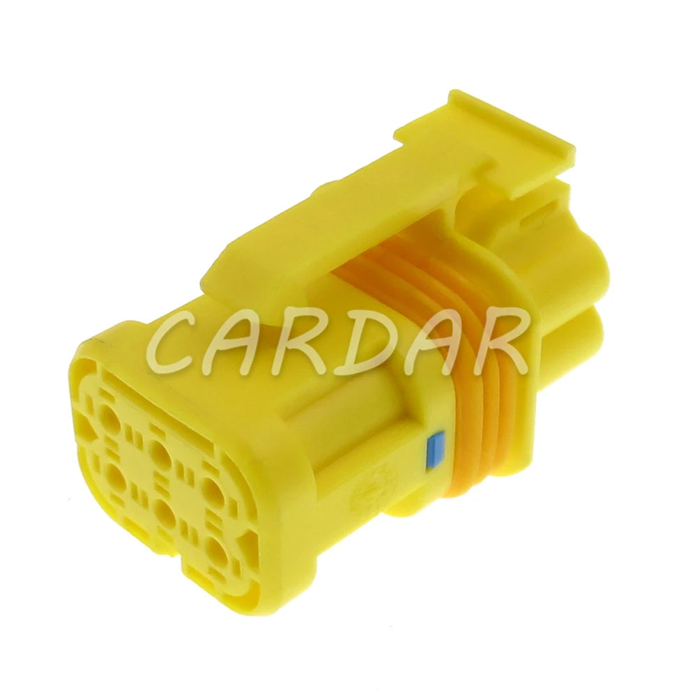 6 Pin 1.5 Series Yellow Auto Waterproof Connector Cable Socket With Terminal And Rubber Seals 18651000001