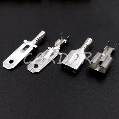 6 Pin 6.3mm Auto Wire Connector Automobile Socket With Terminals
