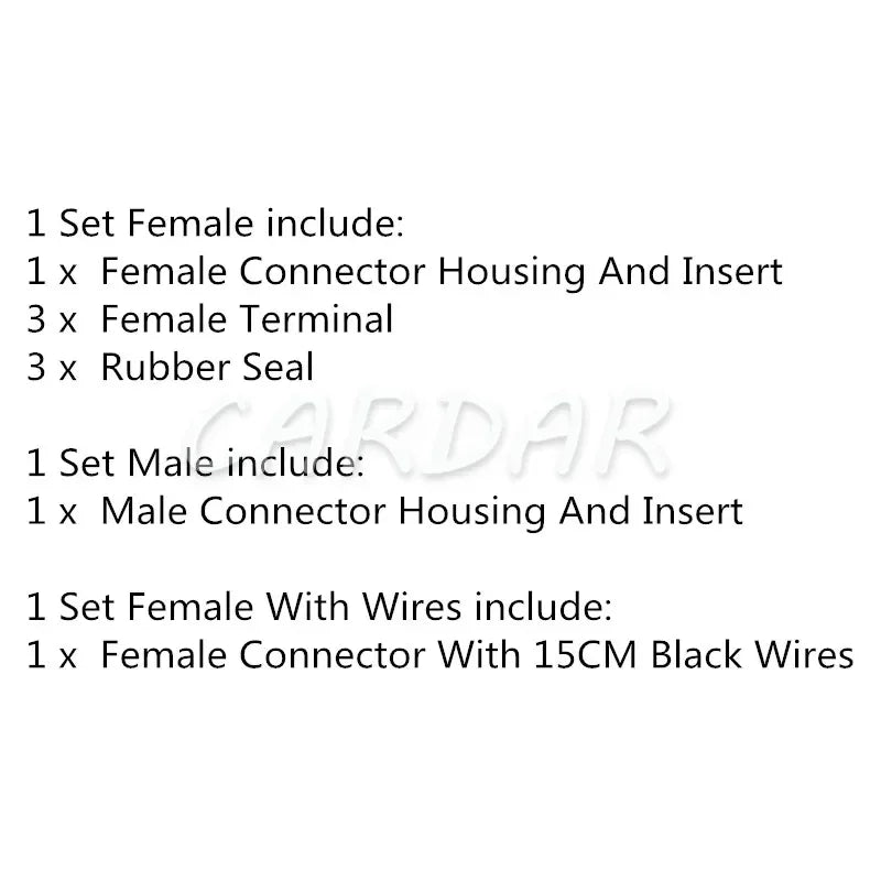 3 Pin Automotive Electrical Connector Electrical PCB Socket For Cars QLW-A-3F-B QLW-A-3F-GR