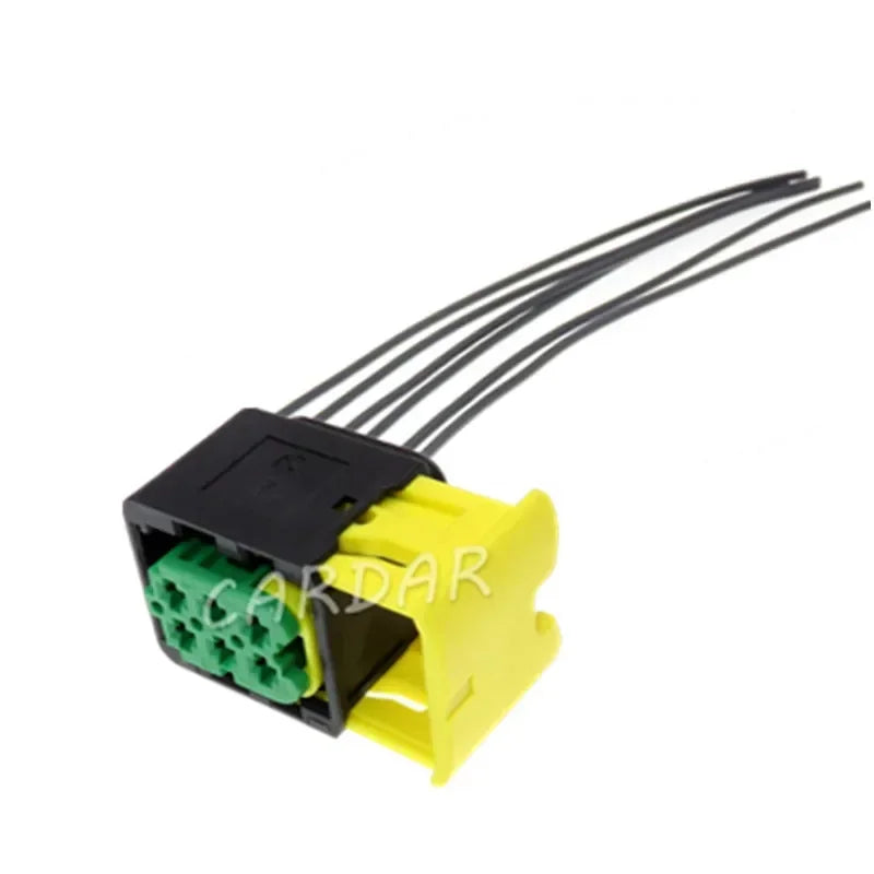 6 Pin 3.5 Series 3-1418437-1 Auto Plastic Housing Socket Green Car Wire Cable Harness Connector