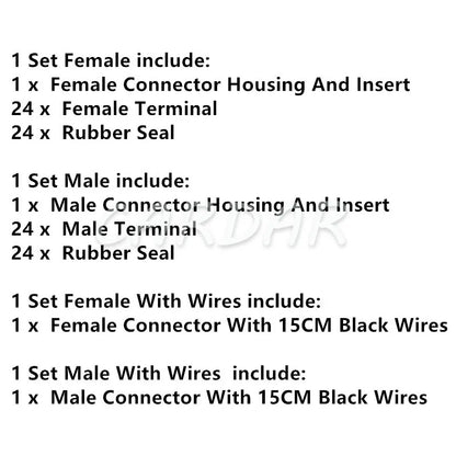 24 Pin 964739-1 967558-1 1-964742-1 Automobile Electronic Waterproof Connector Wire Harness Cable Plug