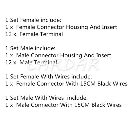 12 Pin 7122-1210 7123-1210 Automotive Connector Wiring Electrical Socket With Terminals