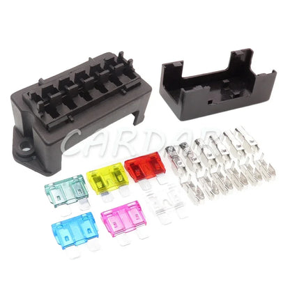 6 Way Middle Black Automobile Wire Controller Box Car Fuse Holder Assembly Standard Auto Insurance Socket