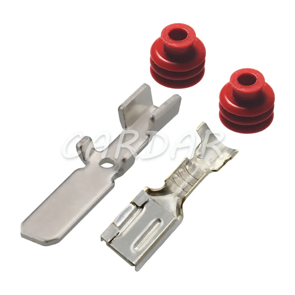 2 Pin 7283-8221-40 4.8 Seires Auto Wiring Terminal Sealed Socket Waterproof Connector With Terminal and Rubber Seals