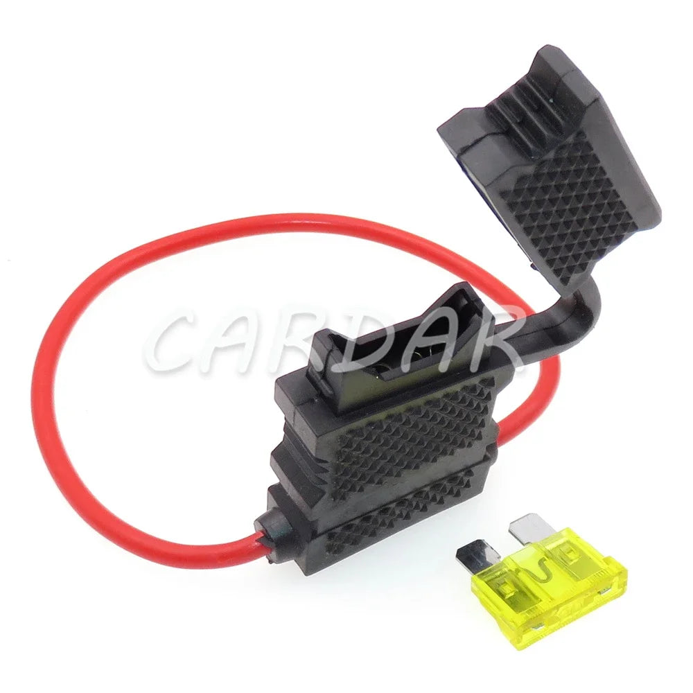 Medium Auto Waterproof In-line Blade Type Fuse Holder 14AWG 17AWG Standard Middle Fuse Box with Cover