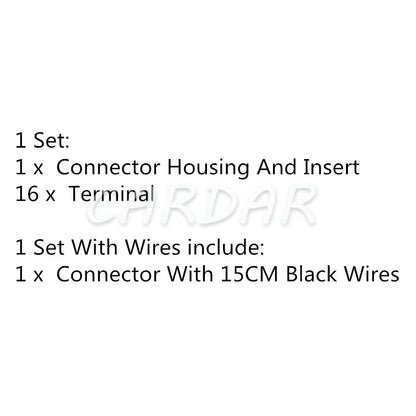 16 Pin 34729-0160 Car Electrical Wire Plug Wiring Harness Cable Socket With Terminals