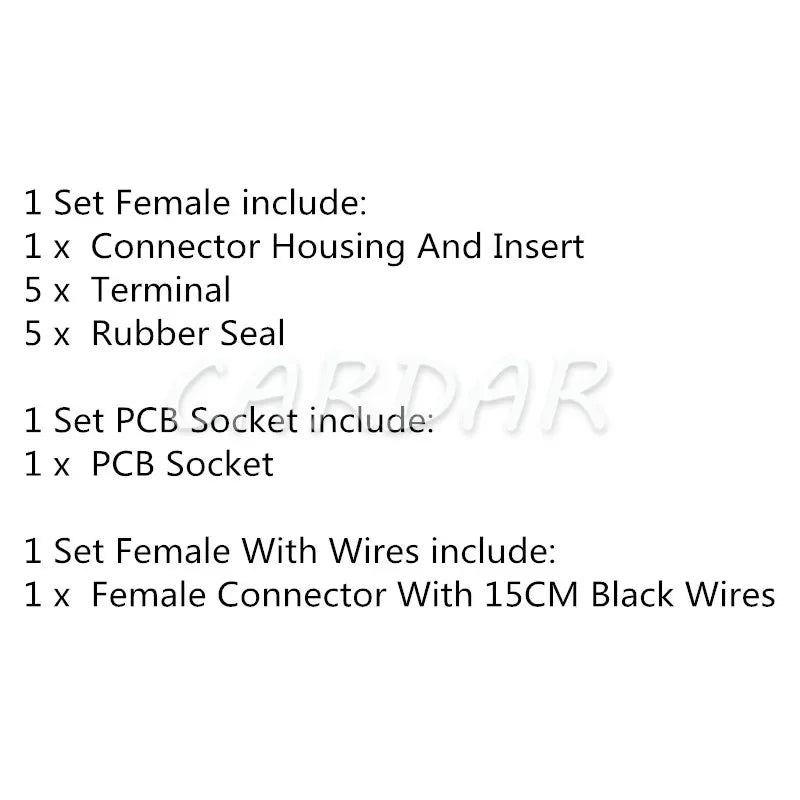 5 Pin 6189-0904 Electrical Connector Automotive Wire Socket With Pins And Seals