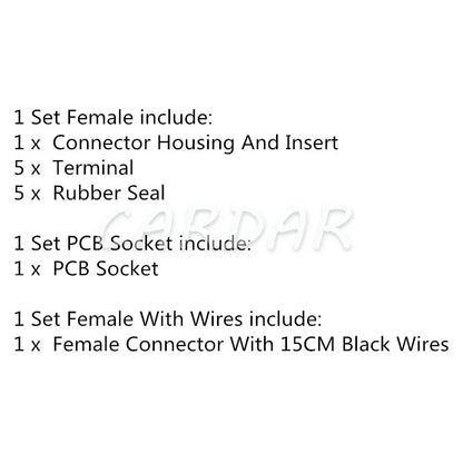 5 Pin 6189-0904 Electrical Connector Automotive Wire Socket With Pins And Seals