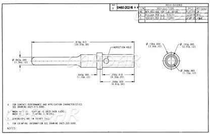 Deutsch DT Solid Pin 0462-201-16141 0460-215-16141 0460-202-1631 0460-215-1631 Stainless Steel Gold Plated Terminal