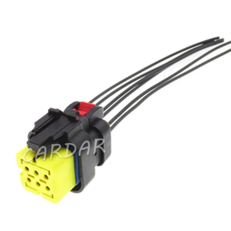6 Pin 776433-3 Yellow Auto Waterproof Socket Electric Wire Sealed Connector With Terminal