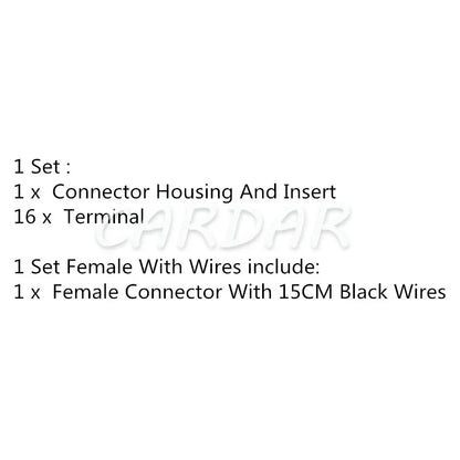 16 Pin 1438031-1 Female Socket Auto Air Flow Meter Plug Waterproof Cable Connector Car Modification Accessories