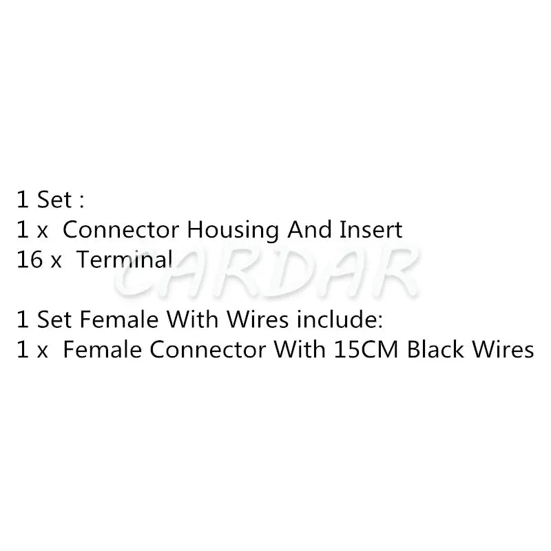 16 Pin 989773031 Black Automobile OBD On-Board Diagnostics Interface Electric Cable Unsealed Connector