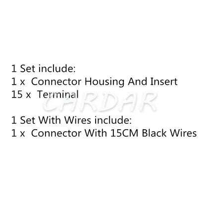15 Pin 144980-1 Auto Lamp Connector Headlight Light Plug With Terminals For Citroen Peugeot