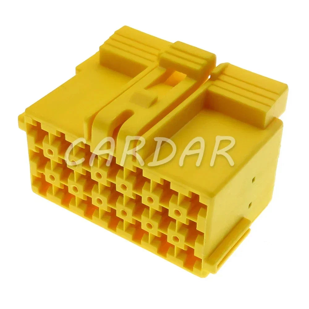 21 Pin Automotive Wiring Harness Socket Yellow Car Unsealed Connector With Terminal 1-967625-5 967635-1