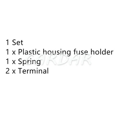 Black Fuse Holder BX3017A Screw Type Glass Fuses Box With Spring and Terminal