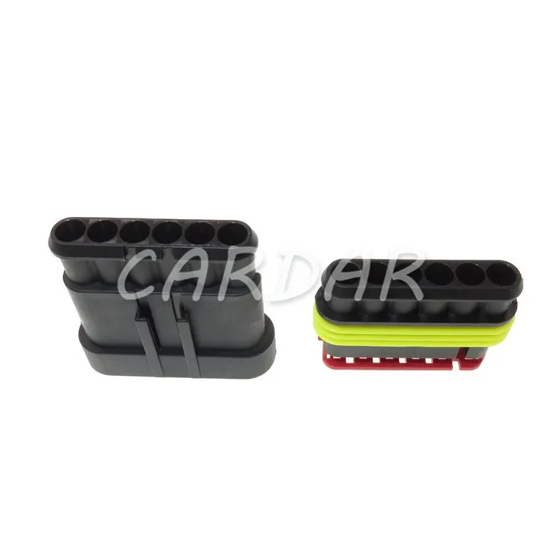 6 Pin 282090-1 282108-1 Automotive Plug Waterproof Socket With Metal Terminals And Rubber Seals