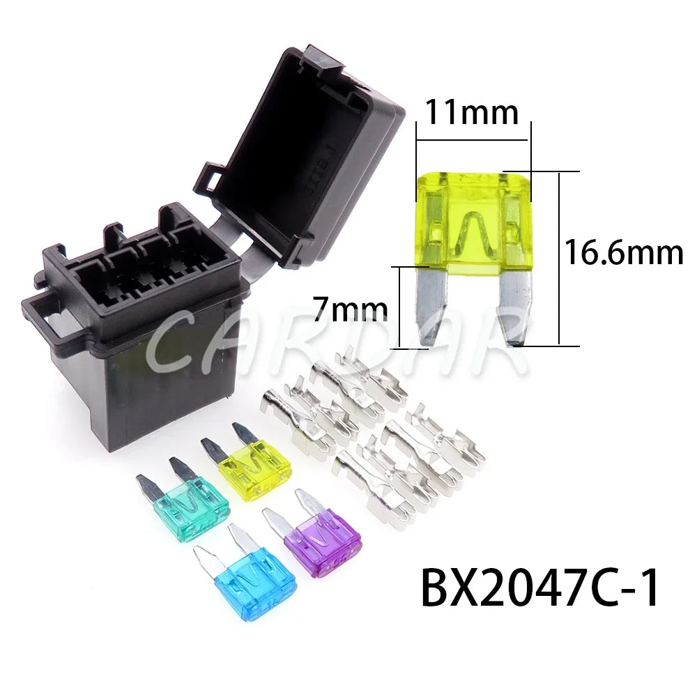 4 Way BX2047C-1 BX2047C-2 Micro In-line InLine Fuse Holders Without Fuses Mini Blade Type Fuse Holder
