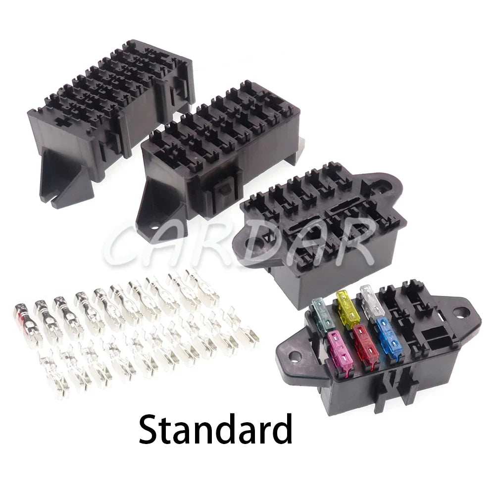 9/10/14 Way Standard Blade Fuse Holder Block Plastic Cover with Terminals for Car Automobile Auto Trike