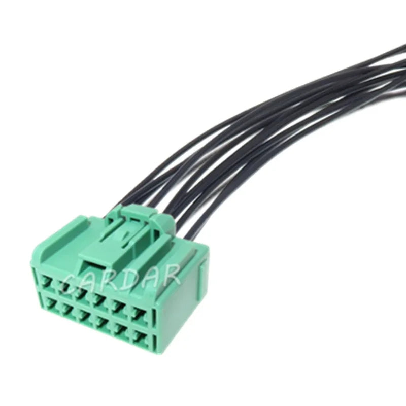 12 Pin 2.8 Series Electrical Connector Automobile Audio Wire Harness Socket Green Plastic Housing Unsealed Plug