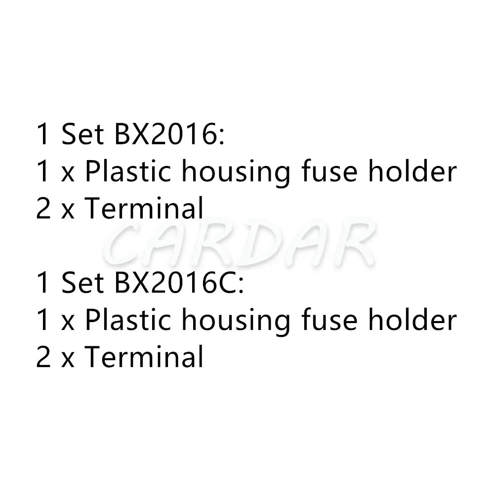 Standard Car Insurance Socket White Medium Fuse Box Assembly with 2pcs Terminals Middle Blade Fuse Holders