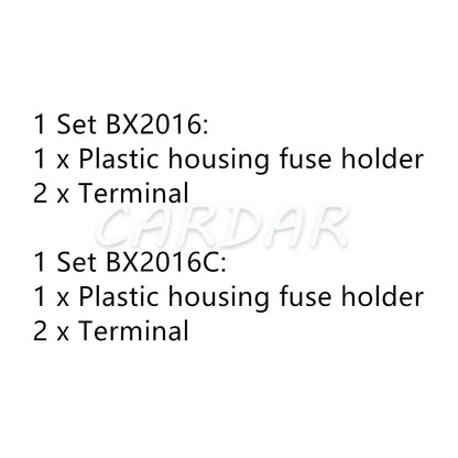 Standard Car Insurance Socket White Medium Fuse Box Assembly with 2pcs Terminals Middle Blade Fuse Holders