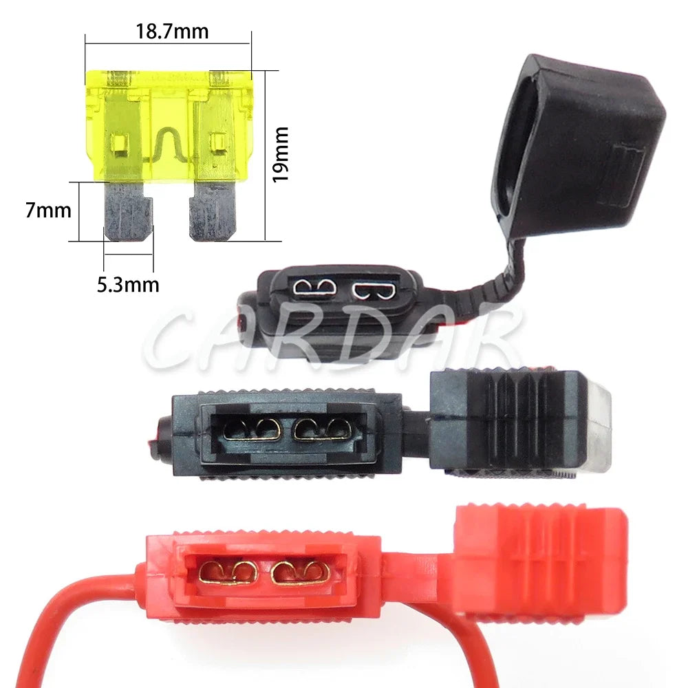 Medium Auto Waterproof In-line Blade Type Fuse Holder 14AWG 17AWG Standard Middle Fuse Box with Cover