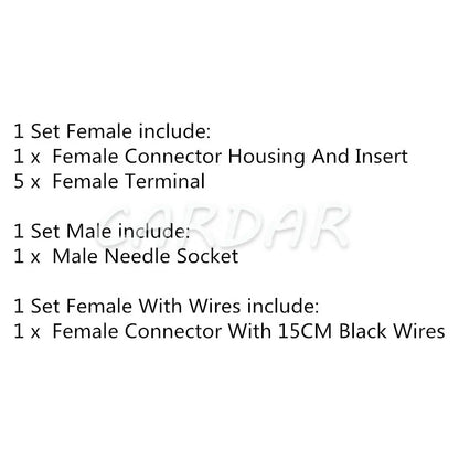 5 Pin PCB Mounting Harness Connector Waterproof Auto Wire Socket For Motorcycle Cars