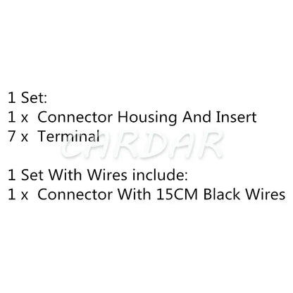 7 Pin 6.3 9.5 Series Black Auto Electrical Composite Connector Car Unsealed Wiring Socket With Terminal