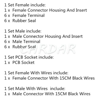 6 Pin FW-C-6M-B FW-C-6F-B Car Waterproof Window Lifter Cable Socket High-voltage Ignition Coil Plug For Ford Mondeo