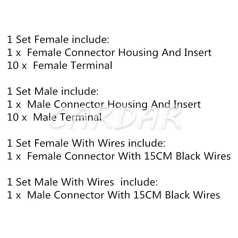10 Pin 0.6 Series Automobile Ignition Cable Harness Plastic Housing Socket For VW BMW 1-929270-1 835294505 1355789-1