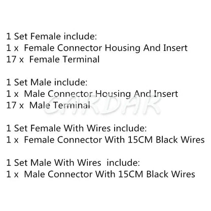 17 Pin 6098-3893 6098-3933 Car Wire Harness Socket Auto Composite Connector Automotive Accessories