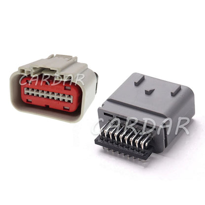 18 Pin 1488533-6 Auto Air Flow Meter Plug Car Radar Cable Connector Gray Wire Socket With Terminals