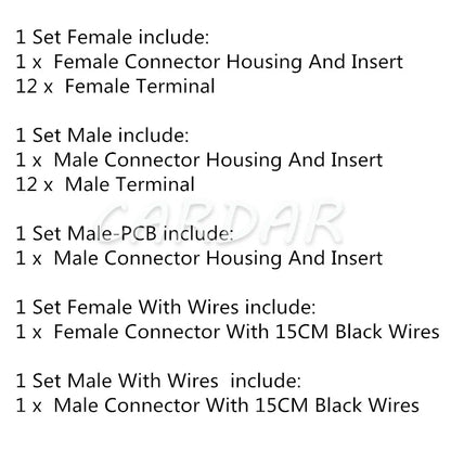 12 Pin 174933-1 173851-1 Auto Conenctor Socket With Terminals Pins